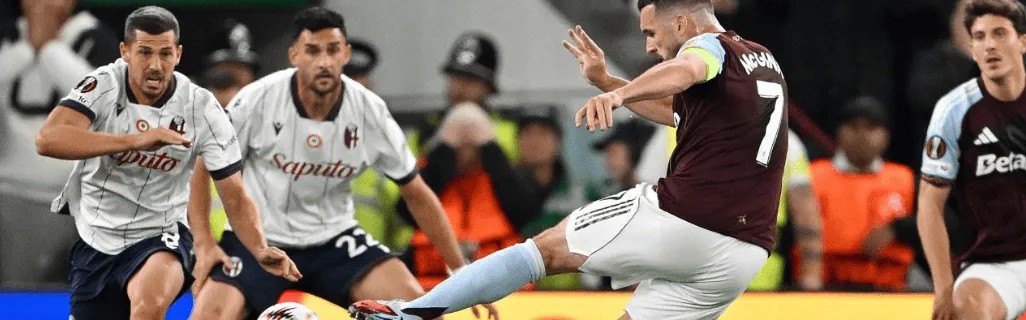 4球，麦金是近3个赛季欧战禁区外射门得分次数最多球员